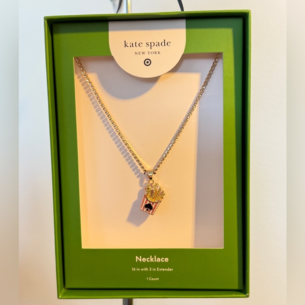 NWT Kate Spade Gold and Rhinestone French Fry Necklace - Picture 5 of 8